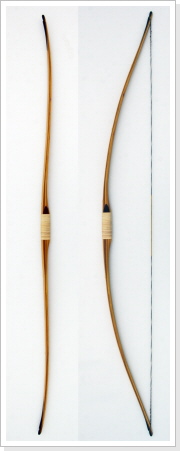 Langbogen, Bambusbelegter Osage-Bogen in Reflex Deflex