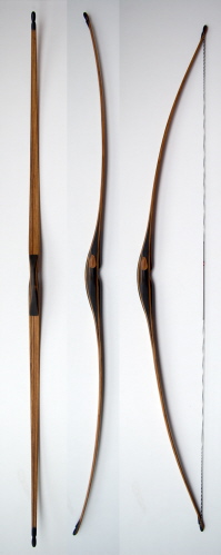 Wurfarme aus st&auml;bchenverleimten, getemperten Bambus im Kern und Zebrano Zierfurnier. Bauweise: Reverse Reflex-Deflex