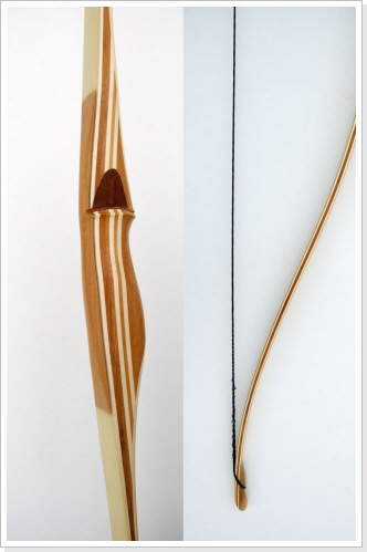 Griff: Bankirei mit einer halbrunden Zierverleimung aus zwei Streifen Ahorn, Tips: Watusi-Rind-Horn, Länge: 66 Zoll, Zuggewicht: 52 Lbs Griff: Bankirei mit einer halbrunden Zierverleimung aus zwei Streifen Ahorn, Tips: Watusi-Rind-Horn, Länge: 66 Zoll, Zuggewicht: 52 Lbs