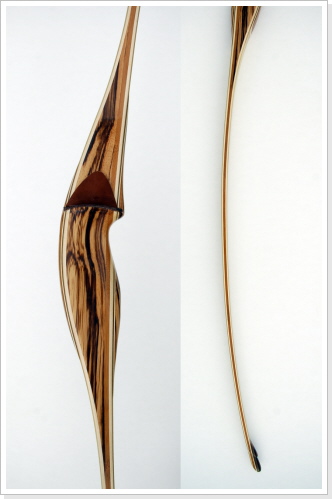 Griff: Zebrano, Tips: Micarta, Länge: 66 Zoll, Zuggewicht: 52Lbs