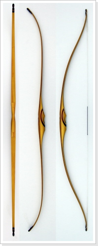 Wurfarme aus stäbchenverleimten, getemperten Bambus im Kern und einem Zierfurnier aus Osage Orange. Bauweise: Hybrid
