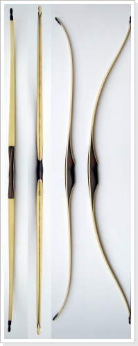 Wurfarme aus stäbchenverleimten Bambus. Bauweise: Reflex-Deflex